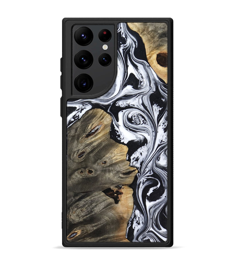 Galaxy S22 Ultra Wood Phone Case - Aisha (Black & White, 818137)