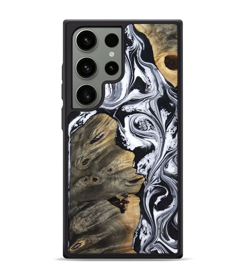 Galaxy S24 Ultra Wood Phone Case - Aisha (Black & White, 818137)