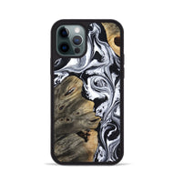 iPhone 12 Pro Wood Phone Case - Aisha (Black & White, 818137)