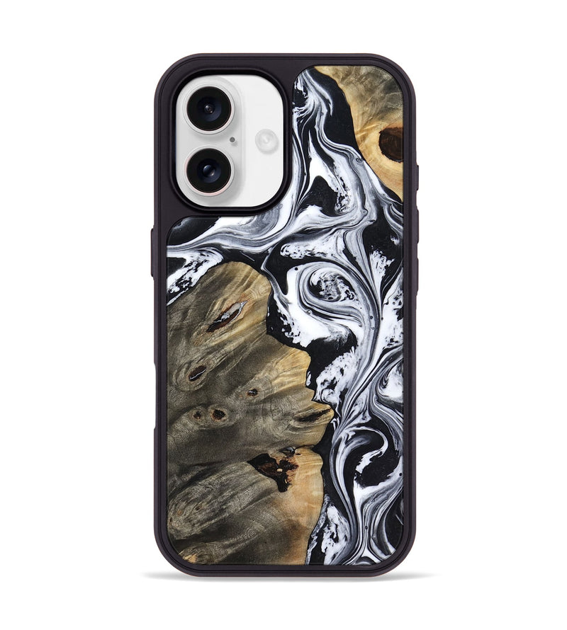 iPhone 17 Wood Phone Case - Aisha (Black & White, 818137)