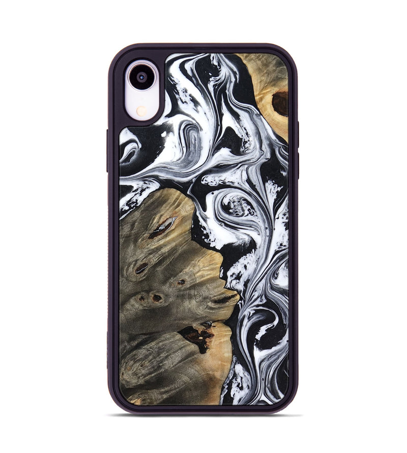 iPhone Xr Wood Phone Case - Aisha (Black & White, 818137)