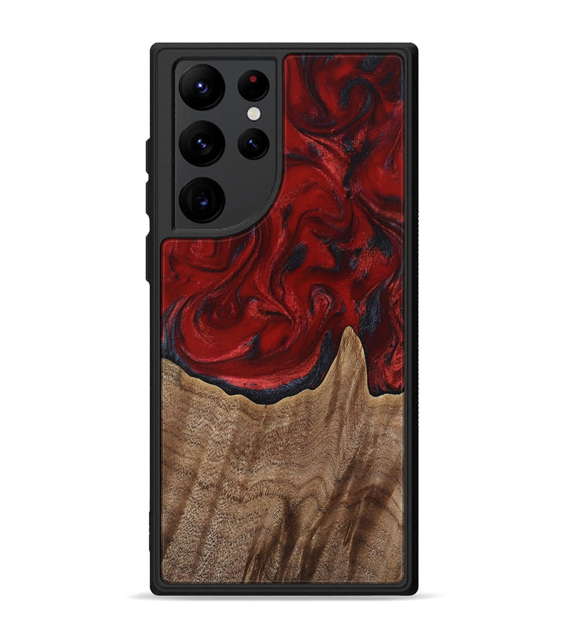 Galaxy S22 Ultra Wood Phone Case - Letha (Red, 818138)