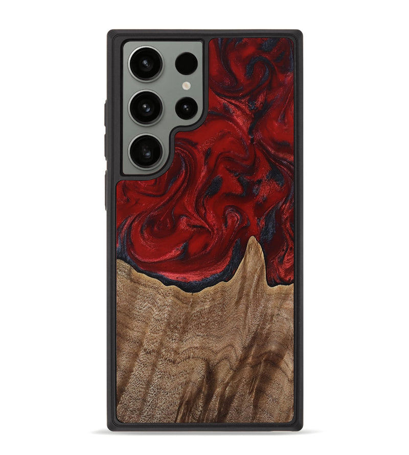 Galaxy S23 Ultra Wood Phone Case - Letha (Red, 818138)