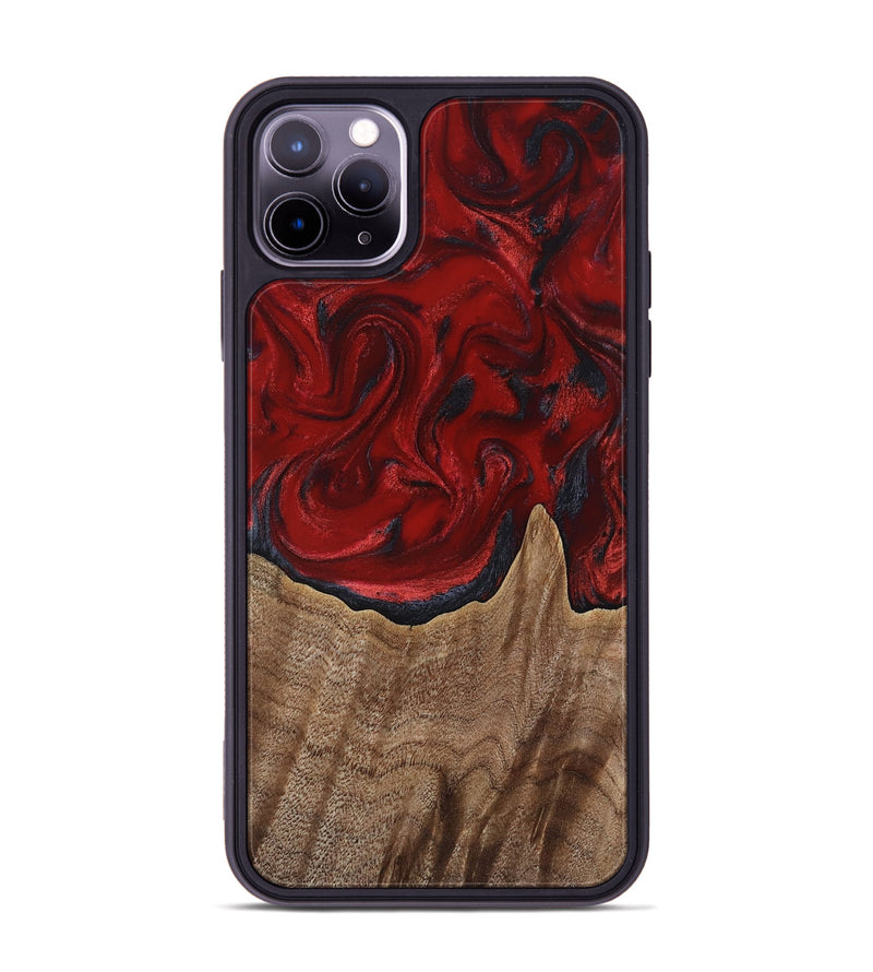 iPhone 11 Pro Max Wood Phone Case - Letha (Red, 818138)
