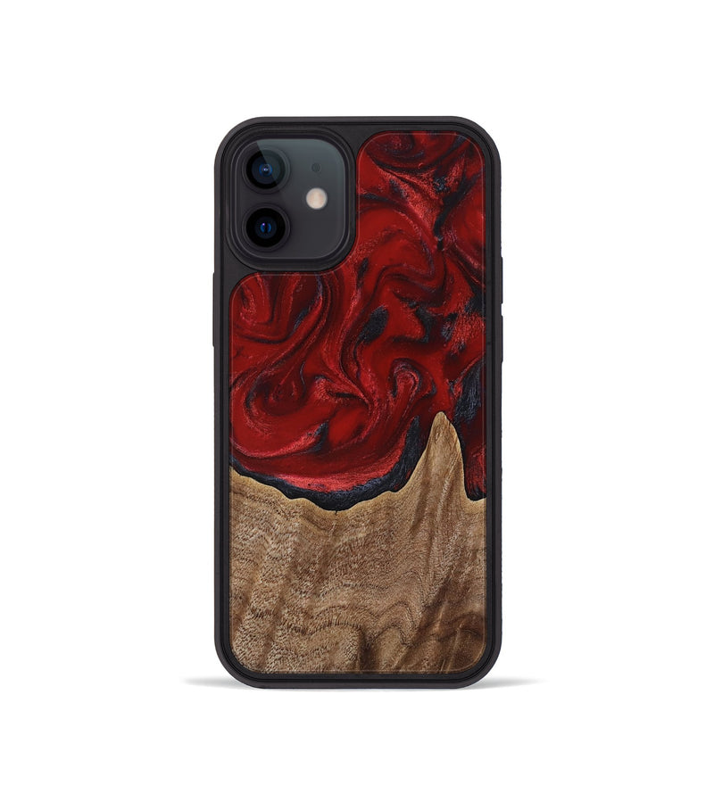 iPhone 12 mini Wood Phone Case - Letha (Red, 818138)