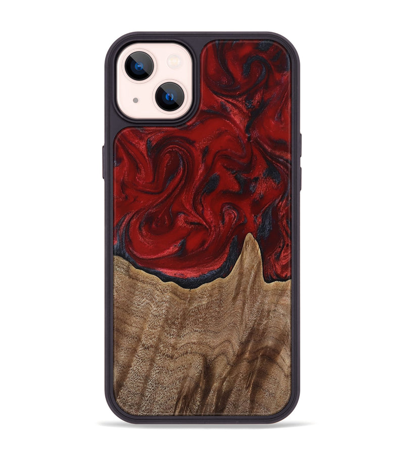 iPhone 14 Plus Wood Phone Case - Letha (Red, 818138)