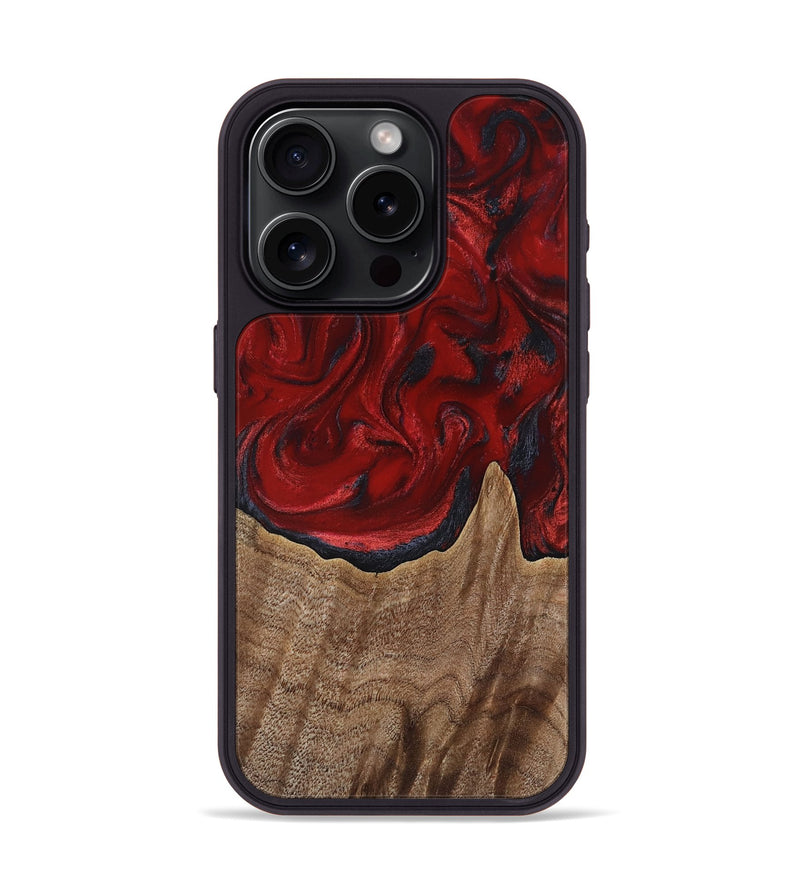 iPhone 15 Pro Wood Phone Case - Letha (Red, 818138)