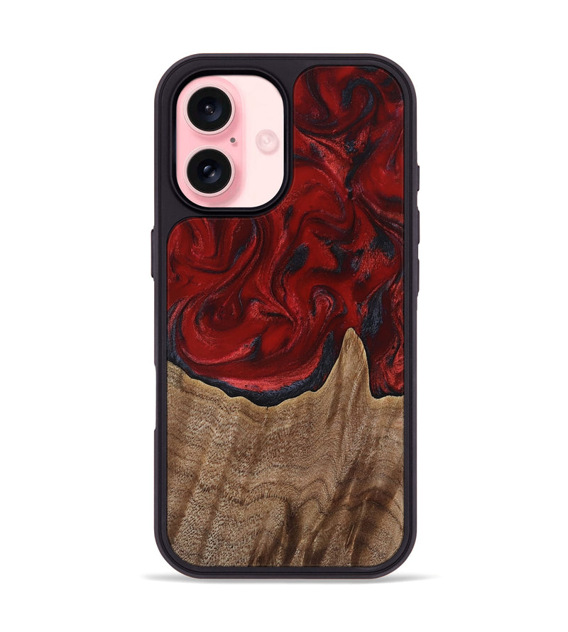 iPhone 16 Wood Phone Case - Letha (Red, 818138)