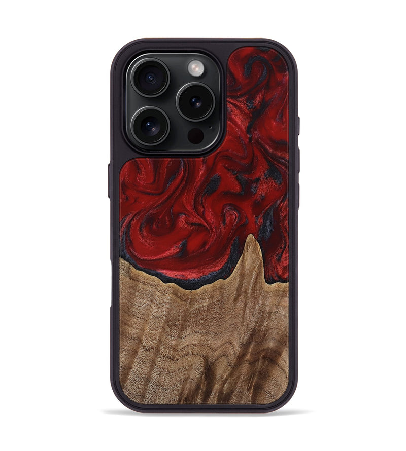 iPhone 16 Pro Wood Phone Case - Letha (Red, 818138)