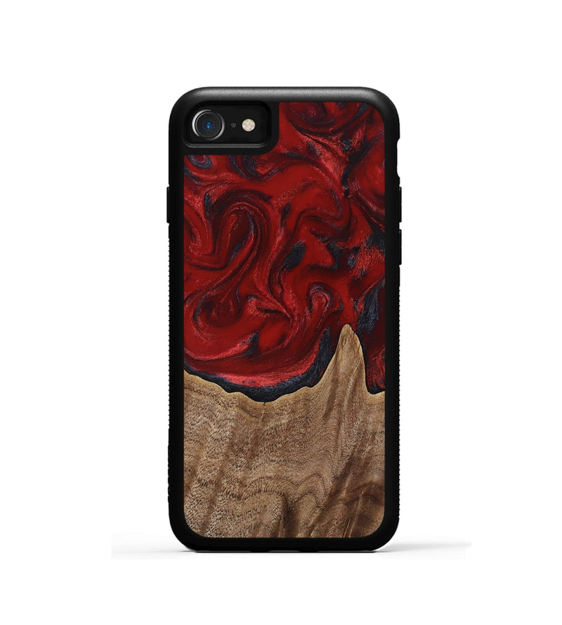 iPhone SE Wood Phone Case - Letha (Red, 818138)