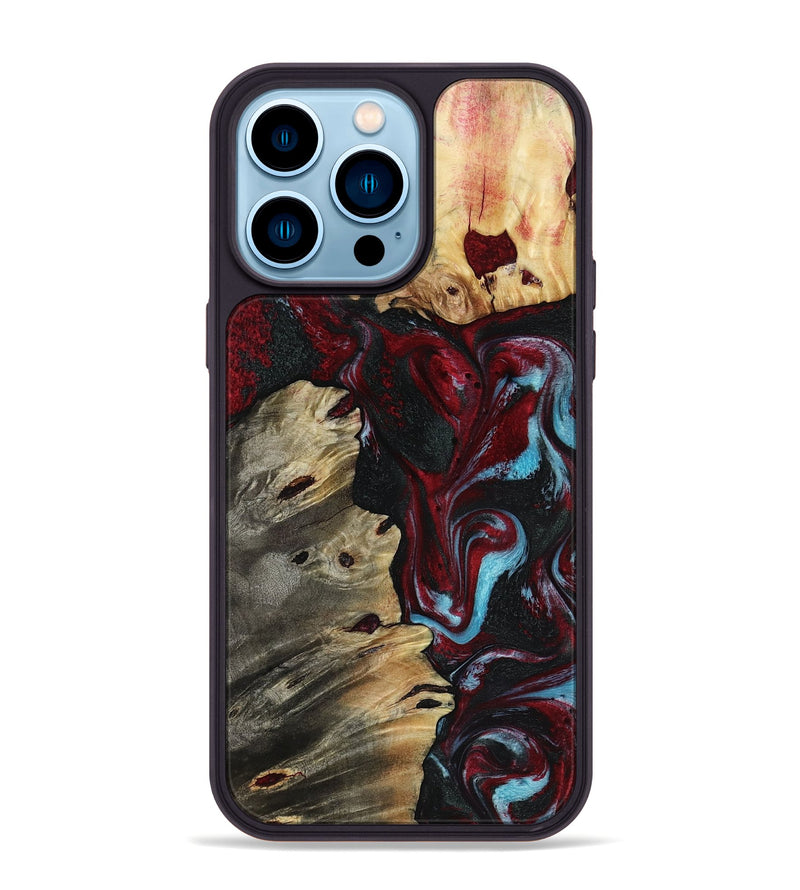 iPhone 14 Pro Max Wood Phone Case - Sandi (Red, 818139)