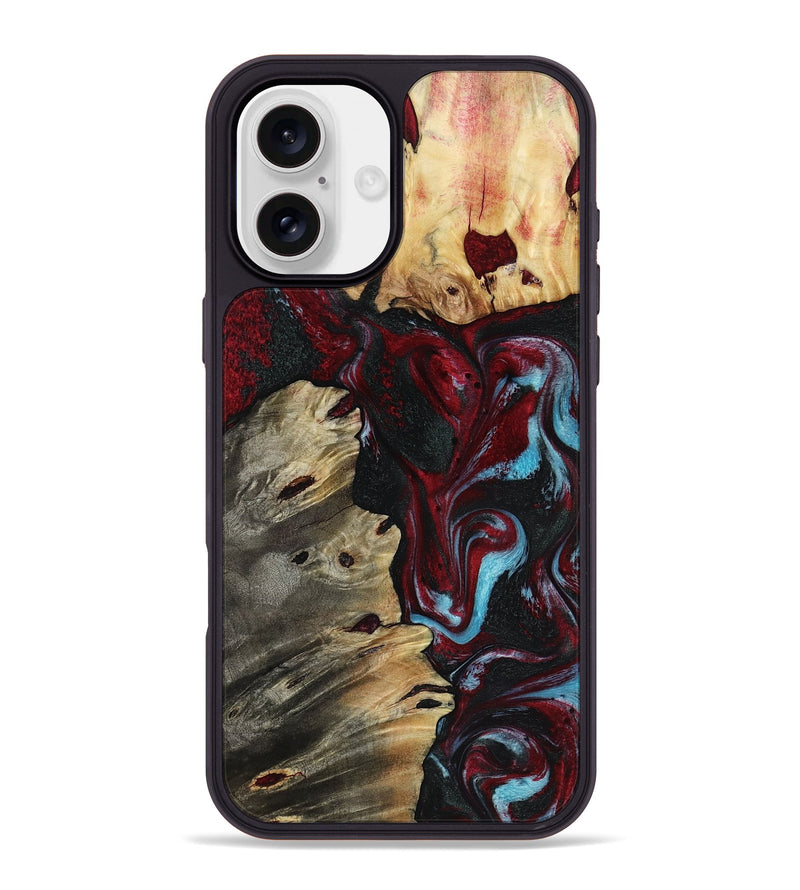 iPhone 16 Plus Wood Phone Case - Sandi (Red, 818139)