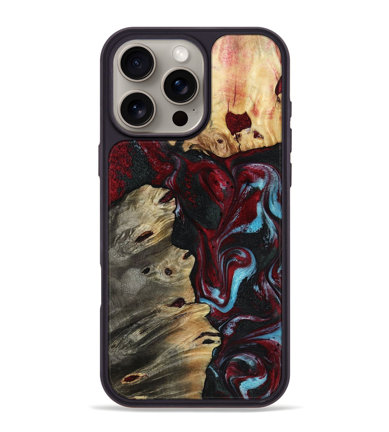 iPhone 16 Pro Max Wood Phone Case - Sandi (Red, 818139)