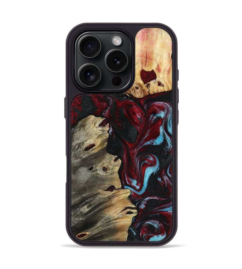 iPhone 16 Pro Wood Phone Case - Sandi (Red, 818139)