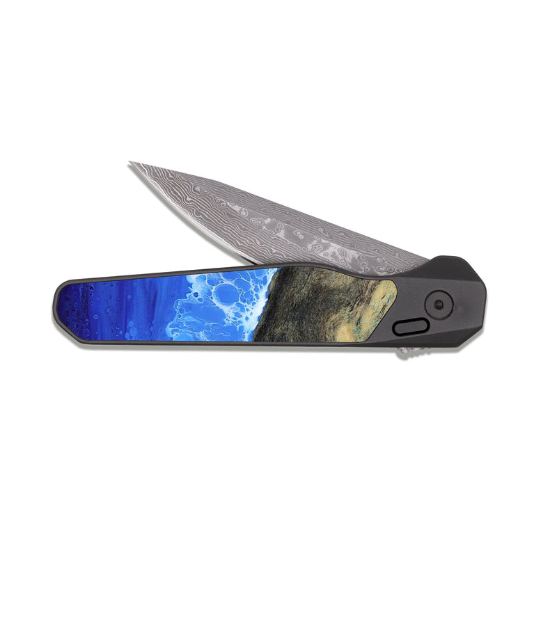 EDC Dark Damascus Wood Pocket Knife - Gerhard (Coastal, 818148)