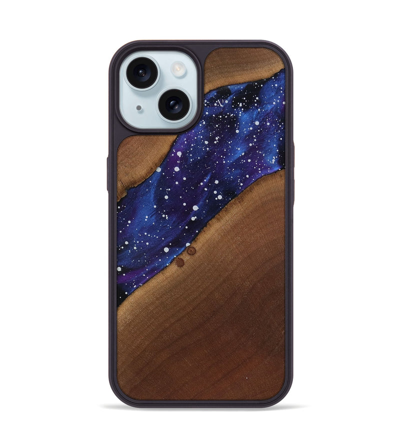 iPhone 15 Wood Phone Case - Amya (Cosmos, 818181)