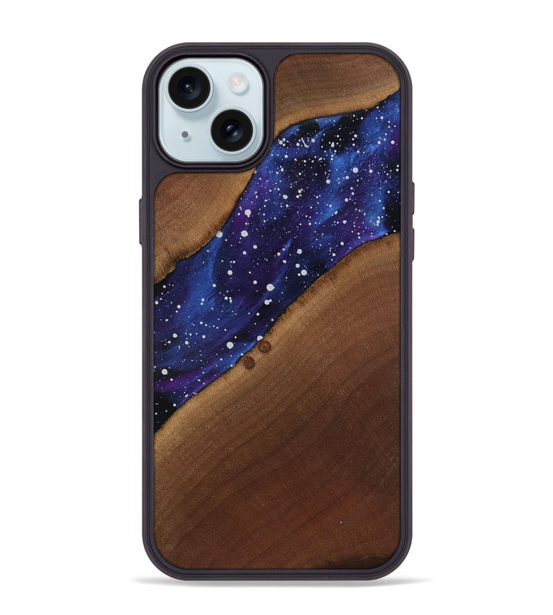 iPhone 15 Plus Wood Phone Case - Amya (Cosmos, 818181)