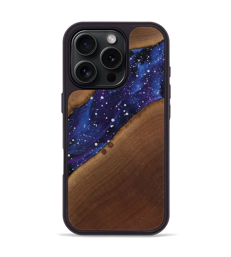 iPhone 16 Pro Wood Phone Case - Amya (Cosmos, 818181)