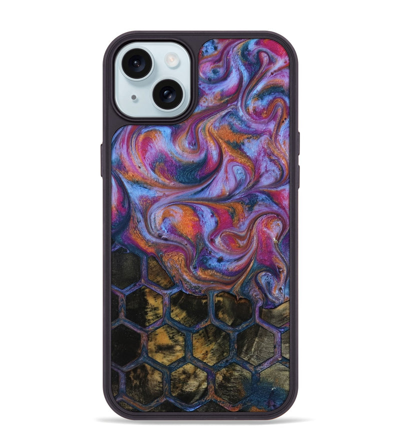 iPhone 15 Plus Wood Phone Case - Maira (Pattern, 818182)
