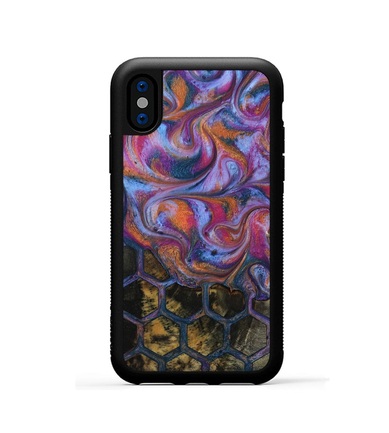 iPhone Xs Wood Phone Case - Maira (Pattern, 818182)