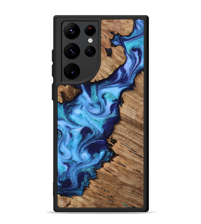 Galaxy S22 Ultra Wood Phone Case - Dirk (Blue, 818184)