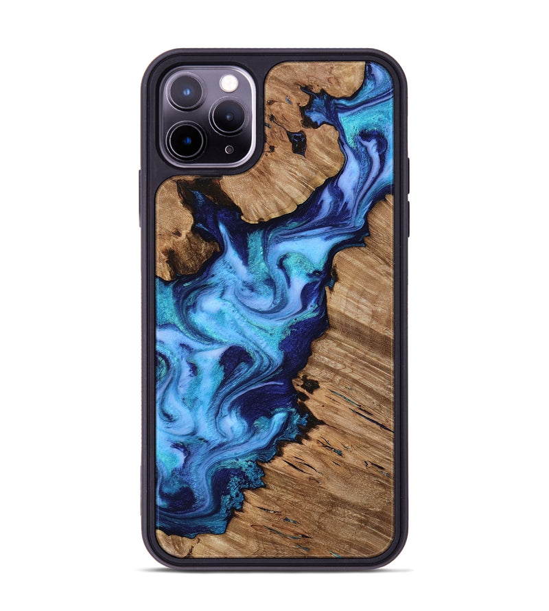iPhone 11 Pro Max Wood Phone Case - Dirk (Blue, 818184)