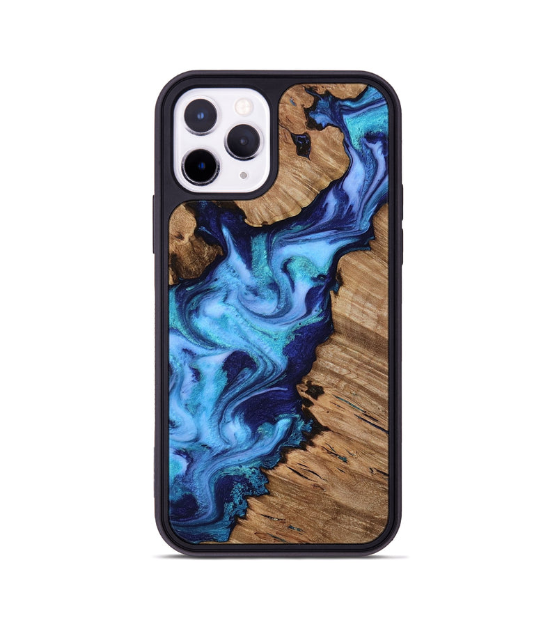 iPhone 11 Pro Wood Phone Case - Dirk (Blue, 818184)