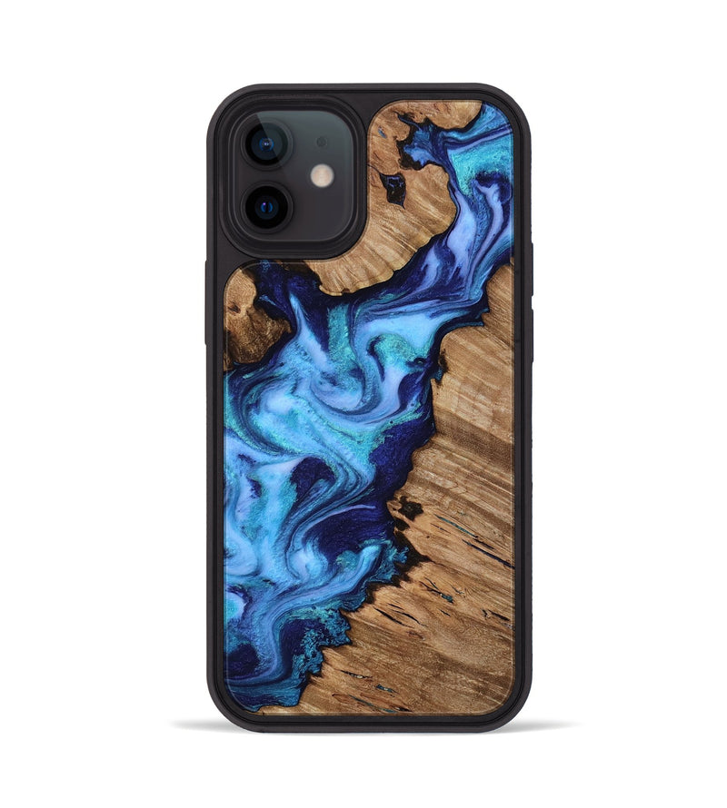 iPhone 12 Wood Phone Case - Dirk (Blue, 818184)