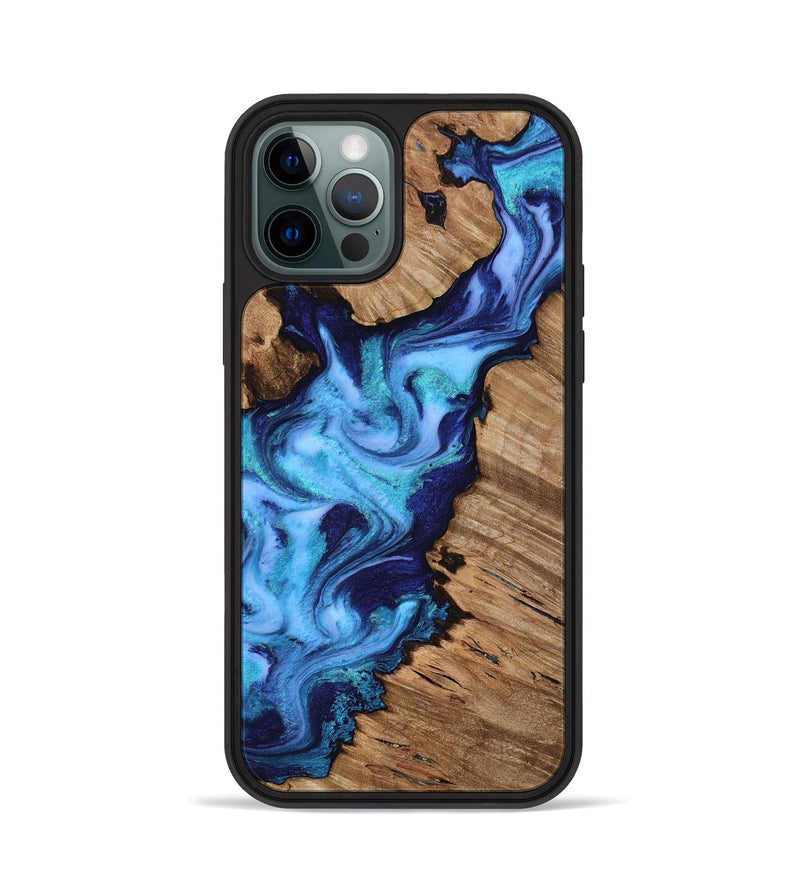 iPhone 12 Pro Wood Phone Case - Dirk (Blue, 818184)