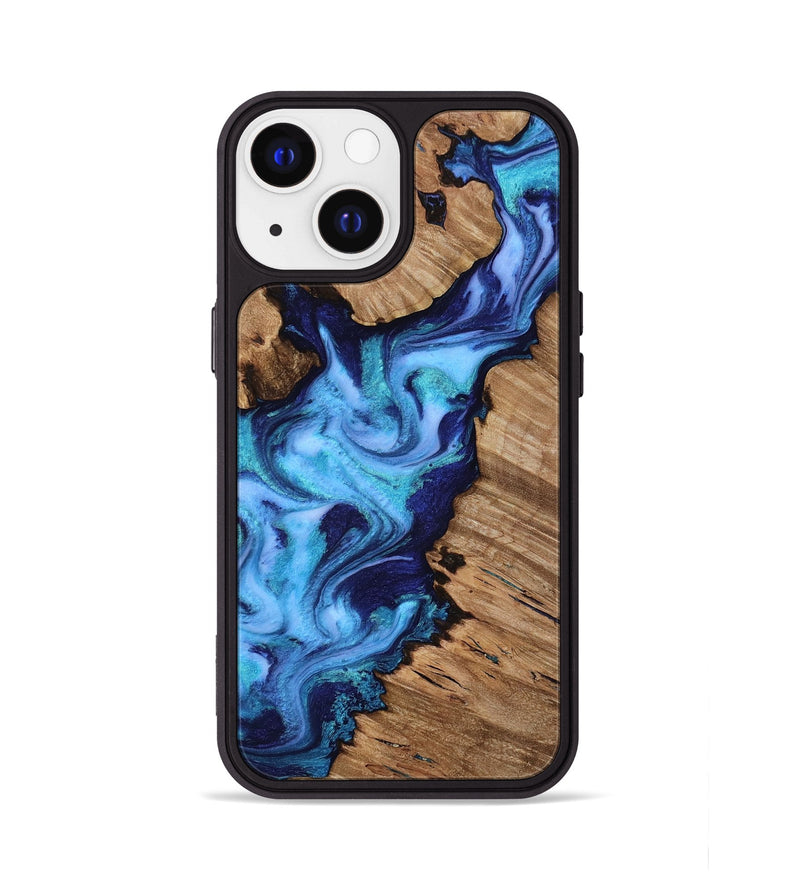 iPhone 13 Wood Phone Case - Dirk (Blue, 818184)