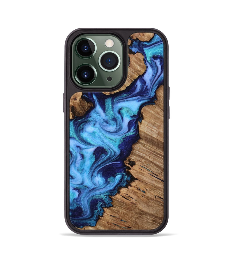 iPhone 13 Pro Wood Phone Case - Dirk (Blue, 818184)
