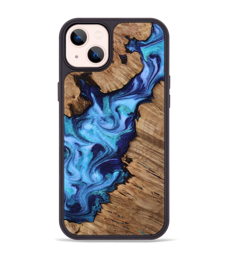 iPhone 14 Plus Wood Phone Case - Dirk (Blue, 818184)