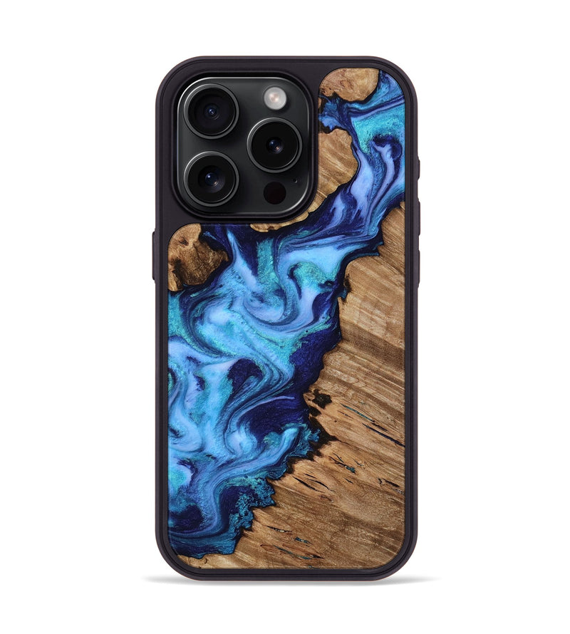 iPhone 15 Pro Wood Phone Case - Dirk (Blue, 818184)