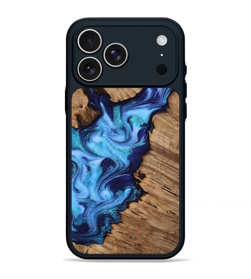 iPhone 17 Pro Max Wood Phone Case - Dirk (Blue, 818184)