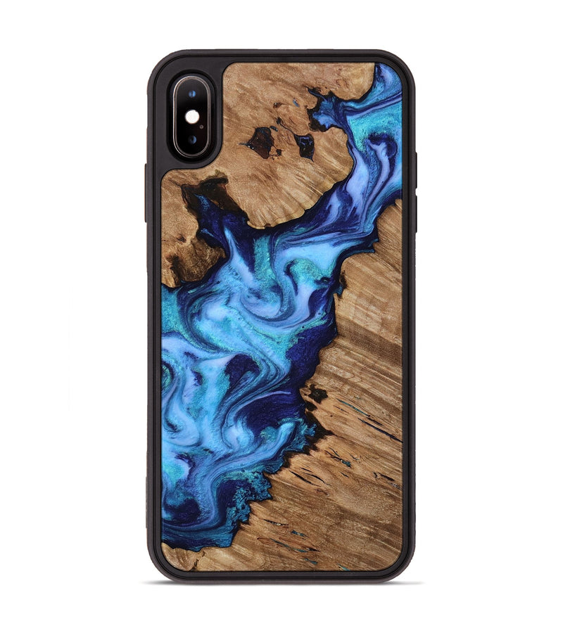 iPhone Xs Max Wood Phone Case - Dirk (Blue, 818184)