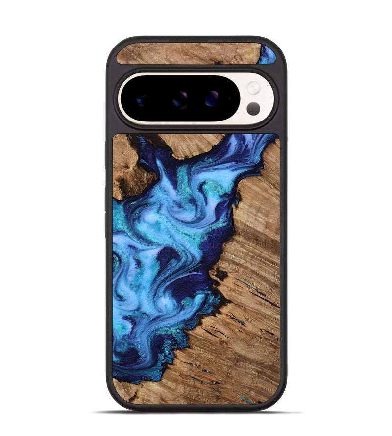 Pixel 9 Wood Phone Case - Dirk (Blue, 818184)