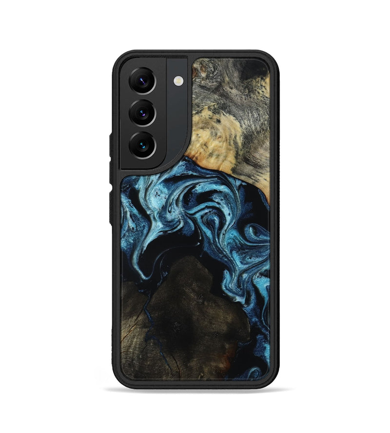Galaxy S22 Wood Phone Case - Dalia (Blue, 818185)