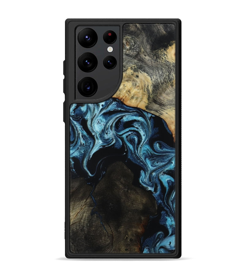 Galaxy S22 Ultra Wood Phone Case - Dalia (Blue, 818185)