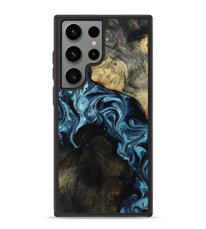 Galaxy S23 Ultra Wood Phone Case - Dalia (Blue, 818185)