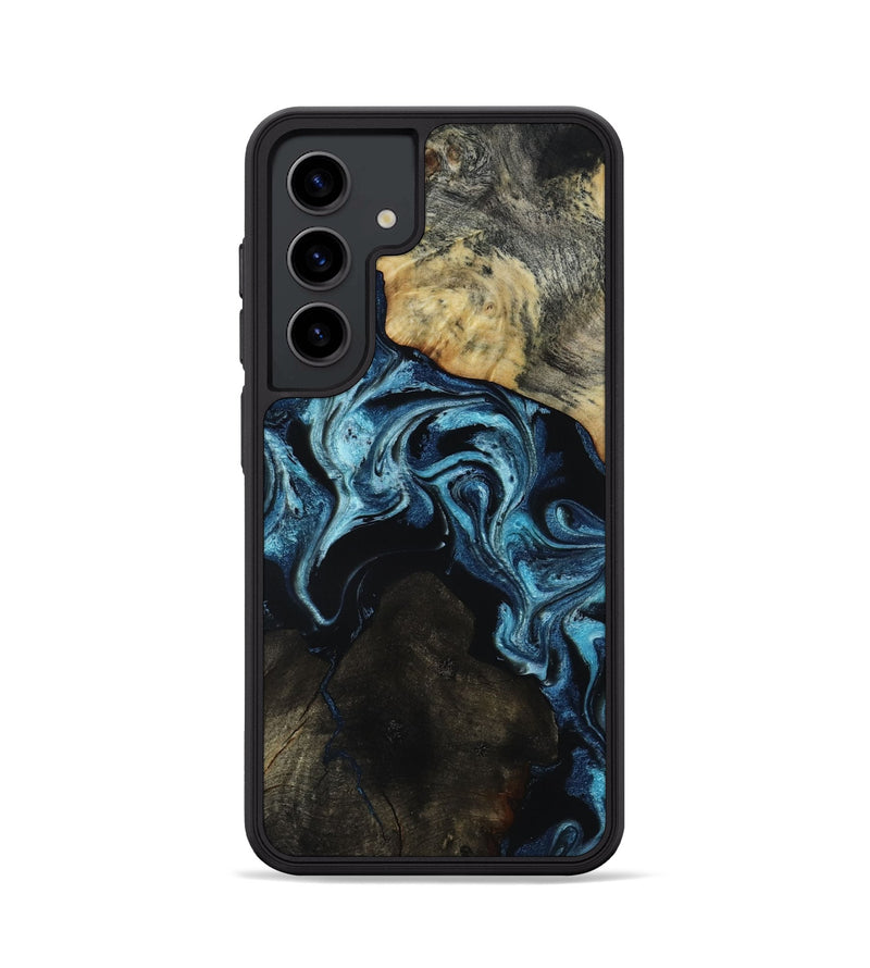 Galaxy S24 Wood Phone Case - Dalia (Blue, 818185)