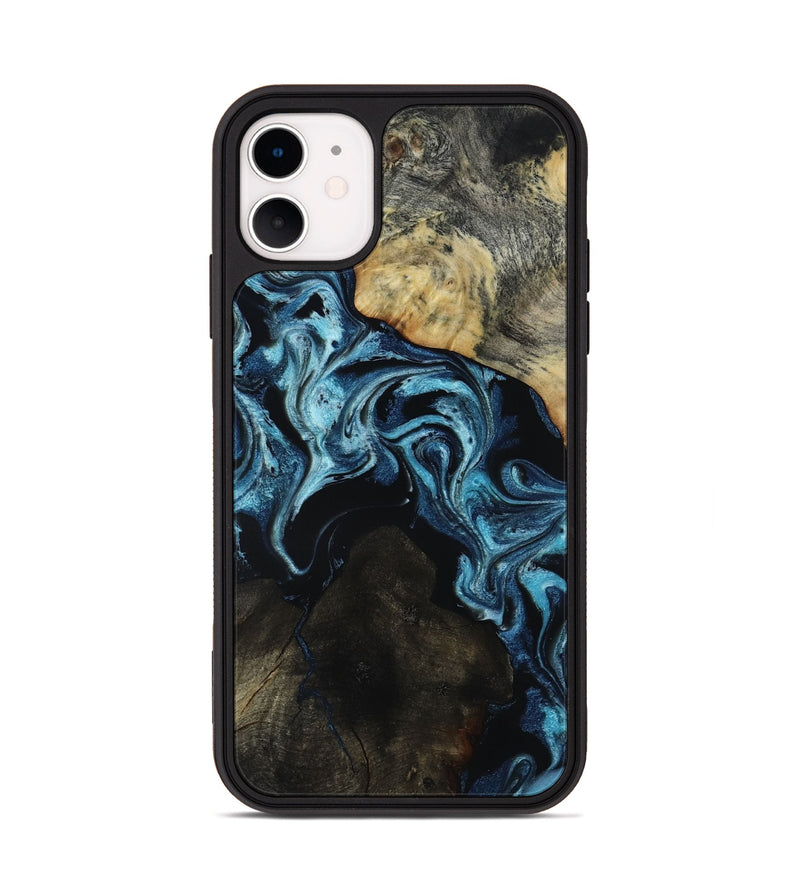 iPhone 11 Wood Phone Case - Dalia (Blue, 818185)
