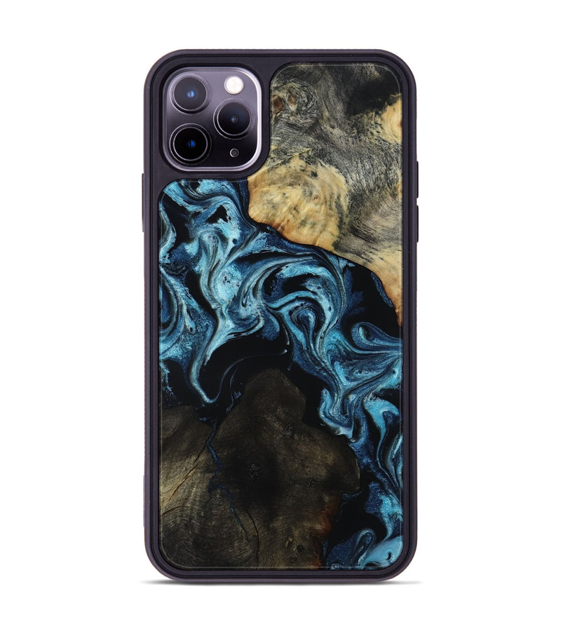 iPhone 11 Pro Max Wood Phone Case - Dalia (Blue, 818185)