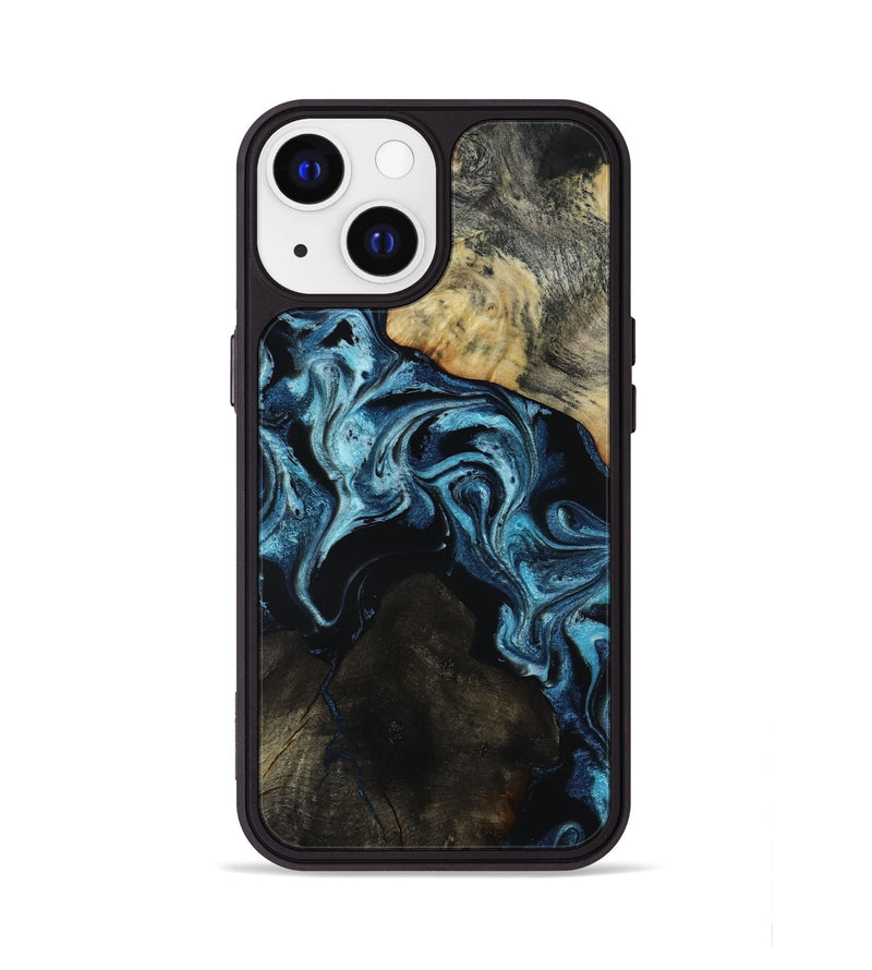 iPhone 13 Wood Phone Case - Dalia (Blue, 818185)