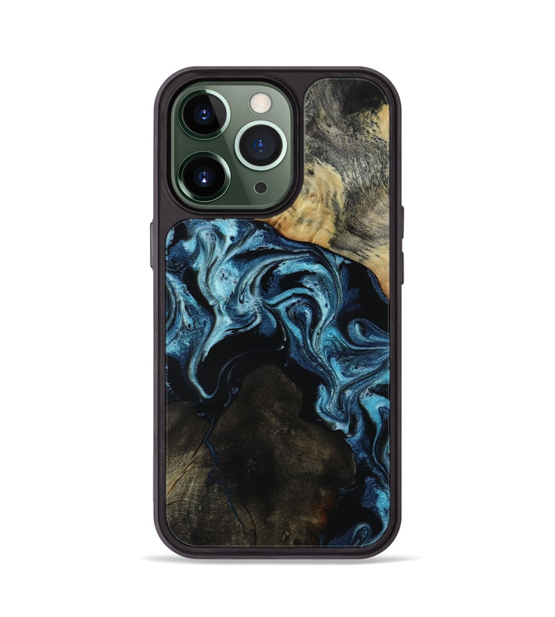 iPhone 13 Pro Wood Phone Case - Dalia (Blue, 818185)