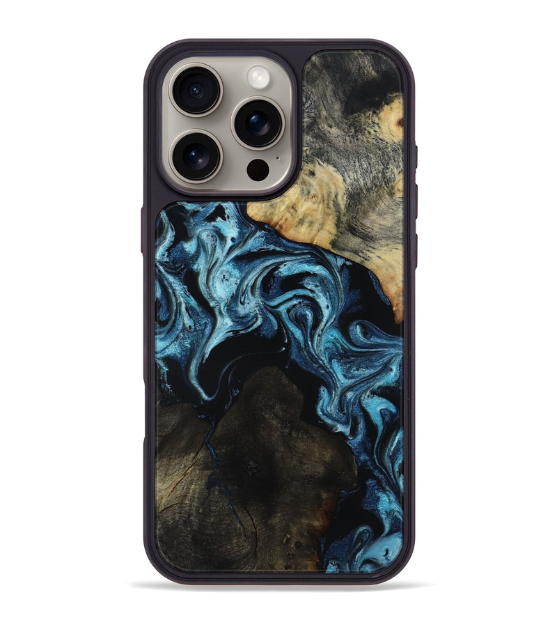 iPhone 16 Pro Max Wood Phone Case - Dalia (Blue, 818185)