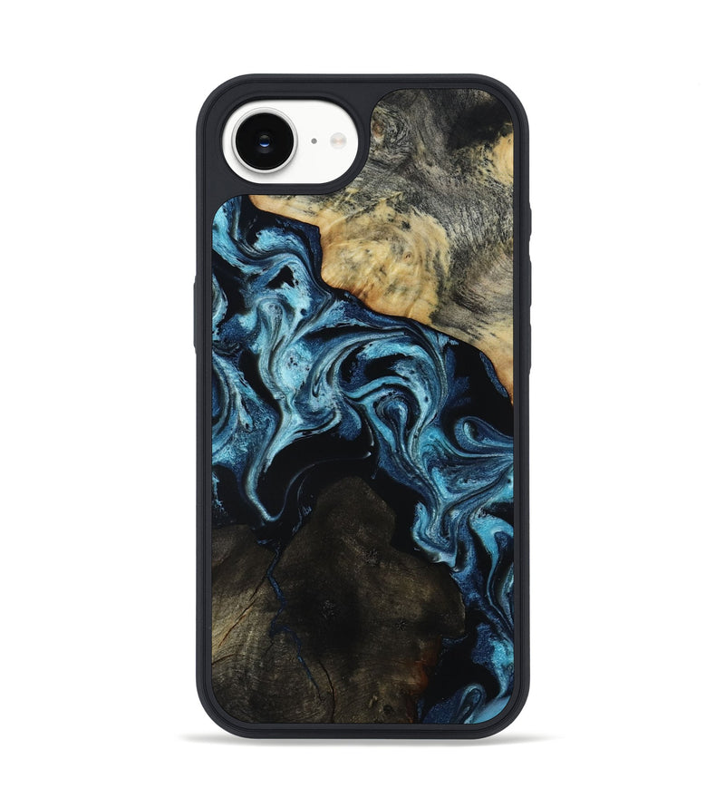 iPhone 16e Wood Phone Case - Dalia (Blue, 818185)