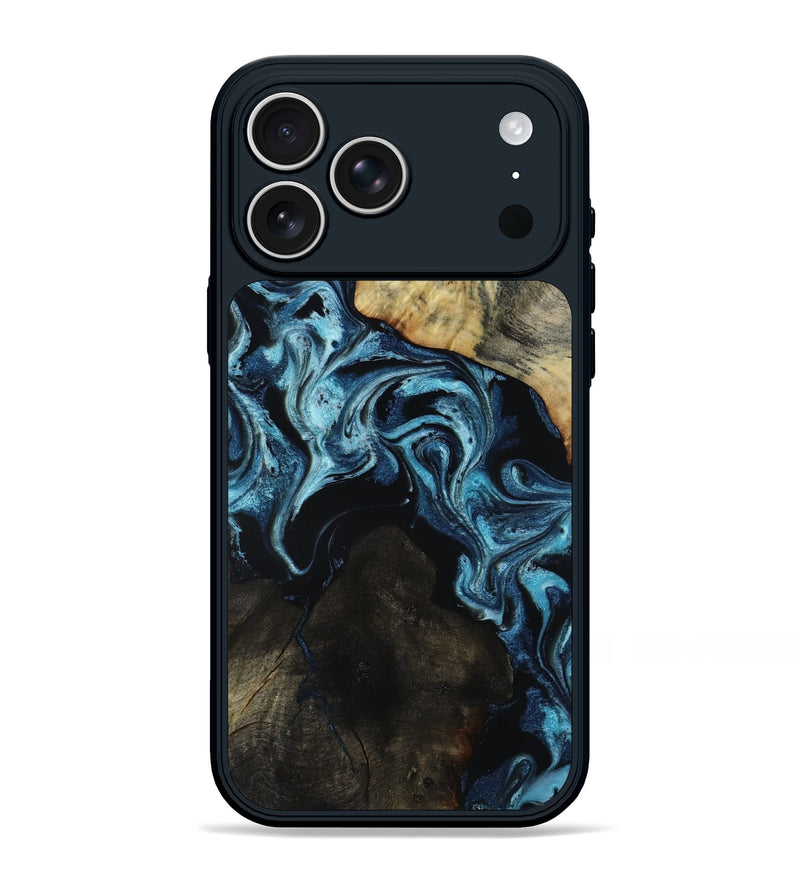 iPhone 17 Pro Max Wood Phone Case - Dalia (Blue, 818185)