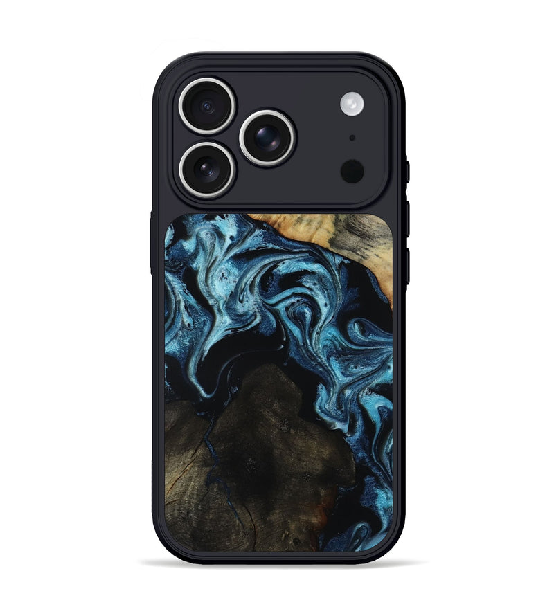 iPhone 17 Pro Wood Phone Case - Dalia (Blue, 818185)