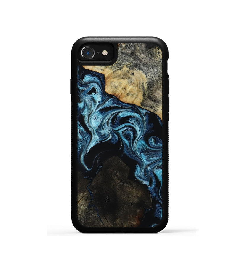 iPhone SE Wood Phone Case - Dalia (Blue, 818185)