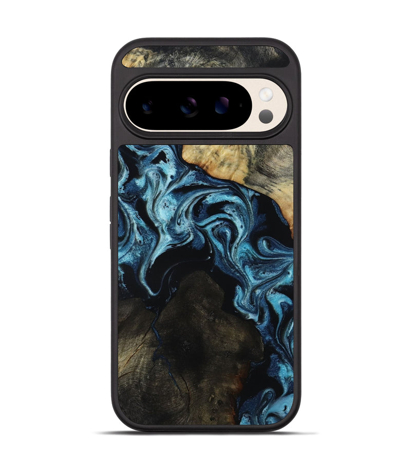Pixel 10 Wood Phone Case - Dalia (Blue, 818185)